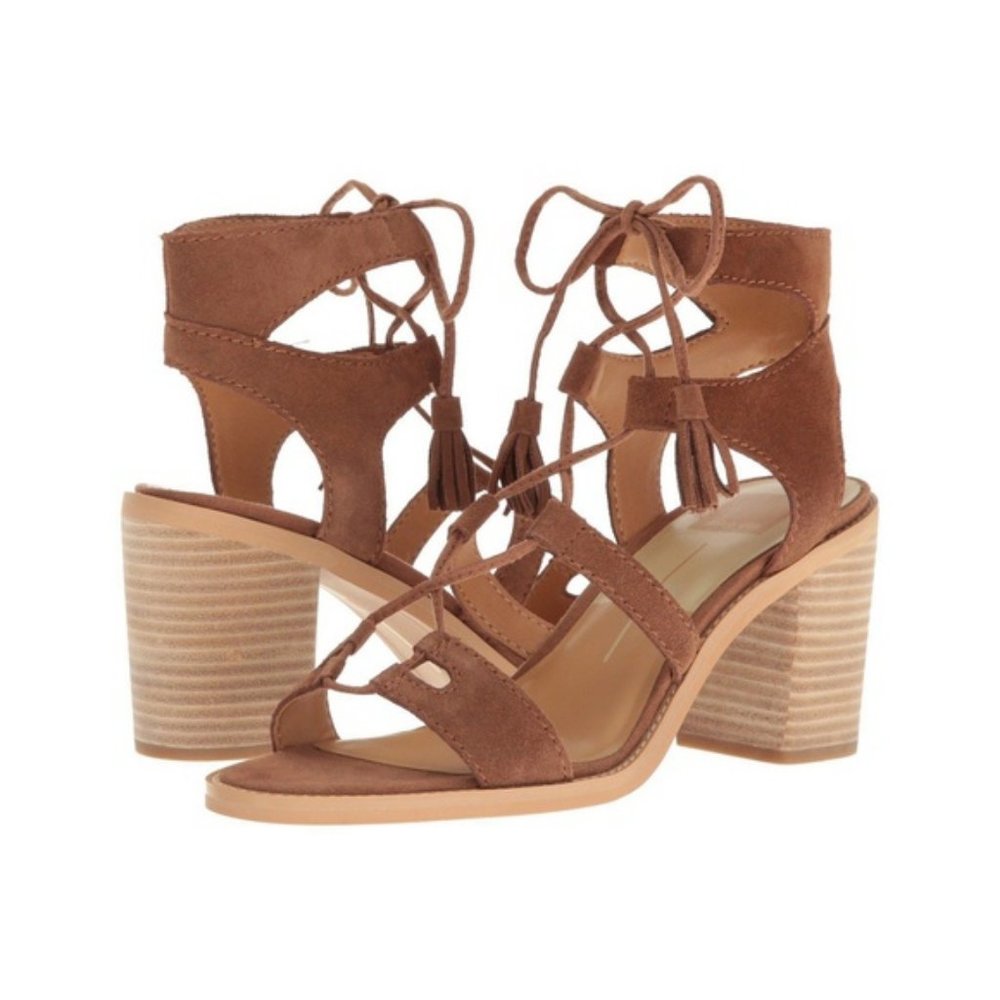Dolce Vita Saddle Suede Strappy Sandal Block Heel